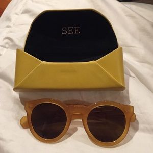 SEE Eyewear Burnt Yellow Sunglasses with Case